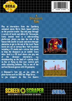 Dinosaur's Tale, A (USA) box cover back